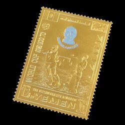 تمبر روکش طلا دندانه دار یمن 1970