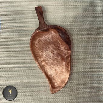 اردوخوری چوب گردو طرح برگ