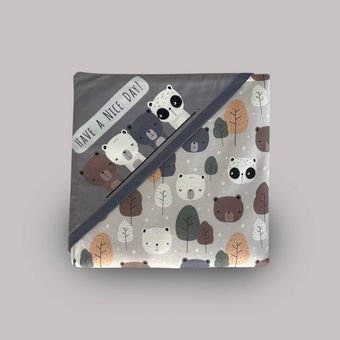 پتو دورپیچ چاپی  مخمل کلاه دار چهارفصل طرح روز شاد