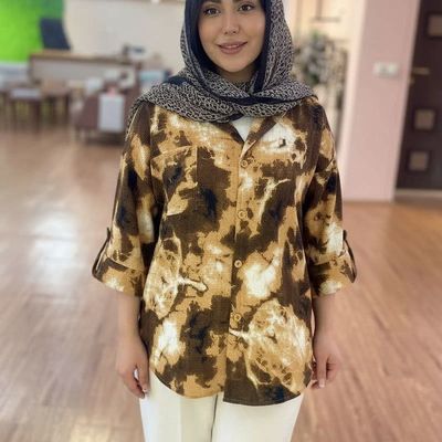 شومیز پاییزه مدل کراپی  از جنس ادور