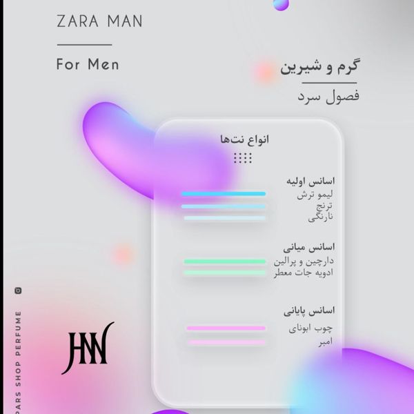 ادکلن زارا مردانه (زتا من ) 100 میل جانوین (جکوین) Zara Man (ZETA) Johnwin