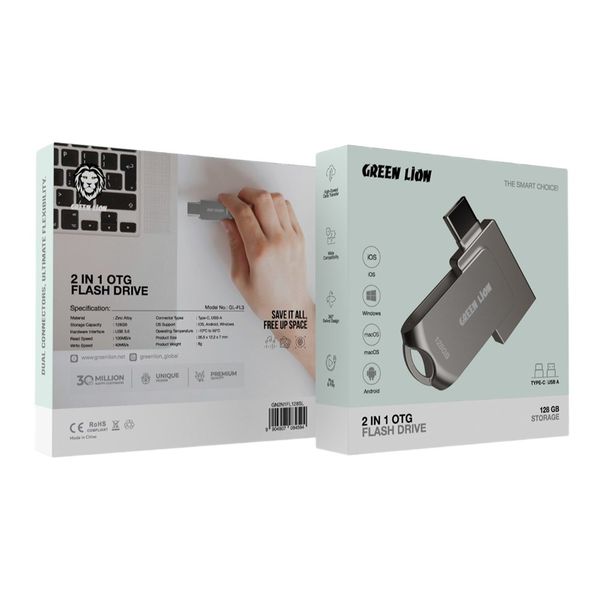 فلش مموری دو کاره گرین لاین مدل256GB-2in1OTG-flash drive