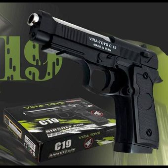 اسباب بازی تفنگ کلت فلزی C19 ساچمه نرم