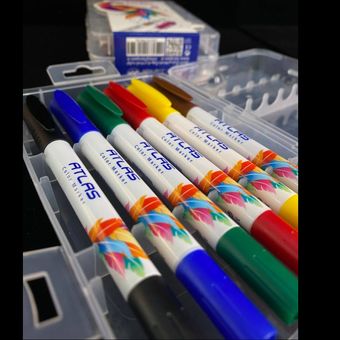 ماژیک 6 رنگ جعبه طلقی برند اطلس