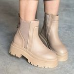 نیم بوت چرم دخترانه کرم بغل کش