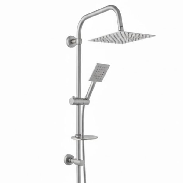 ست شیرآلات 6 تکه مدل اسپانیا کروم (سنگین) + علم دوش دوکاره استیل (5 سال گارانتی شیرآلات + ارسال رایگان)