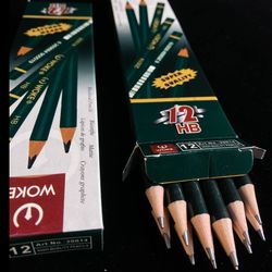 مداد مشکی بدنه سبز و گرد وُک (WOK)بسته12تایی