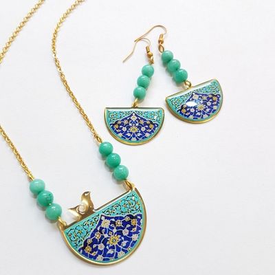 نیم ست نیم دایره برنجی دست ساز