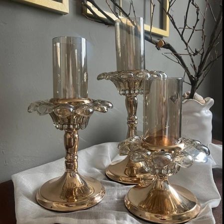 ست شمعدان گل حباب دار