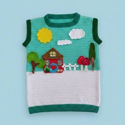 بافتنی جلیقه پسرانه