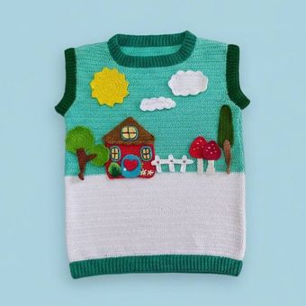 بافتنی جلیقه پسرانه