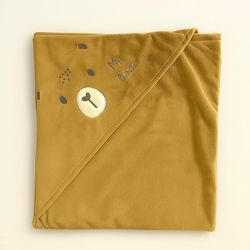 پتو دورپیچ گلدوزی مخمل کلاه دار چهارفصل طرح خرس قهوه ای