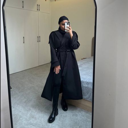 بارانی بلند سانتانا مشکی