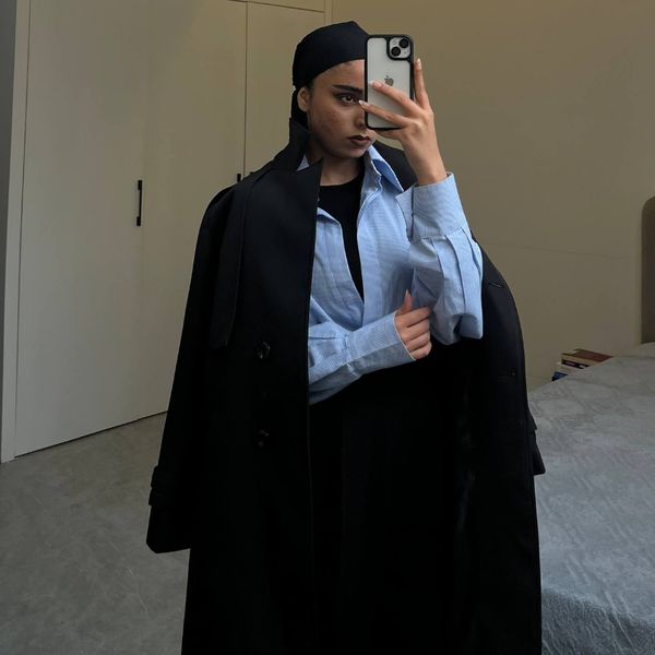 بارانی بلند سانتانا مشکی