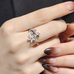 انگشتر نقره زنانه طرح گل کد 2