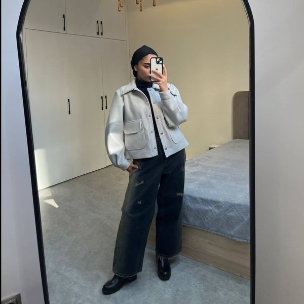 کت فوتر طوسی سفید