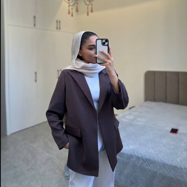 کت کرپ قهوه ای