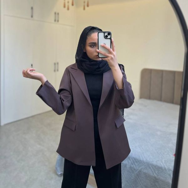 کت کرپ قهوه ای