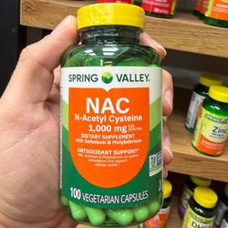 ان‌-استیل سیستئین اسپرینگ ولی (Spring Valley NAC 1,000 mg) - کپسول گیاهی (Vegetarian Capsules)