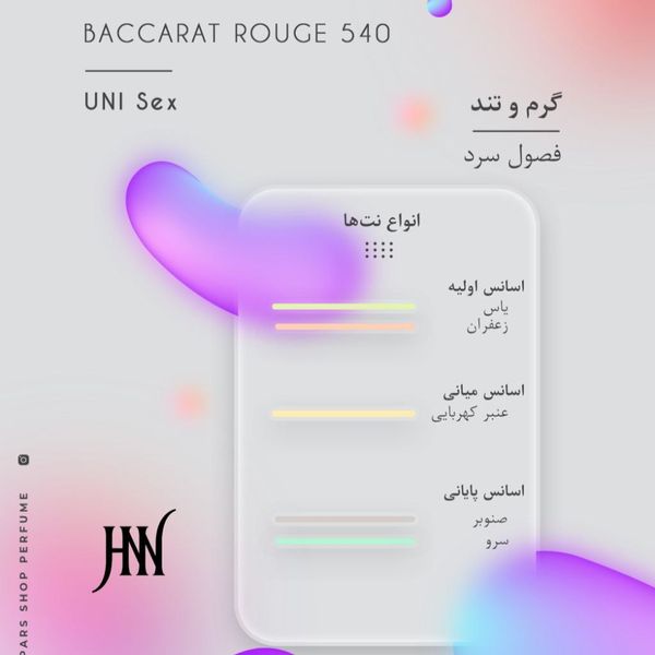 ادکلن باکارات رژ 540 100 میل جانوین (جکوین) Baccarat Rouge 540 Johnwin