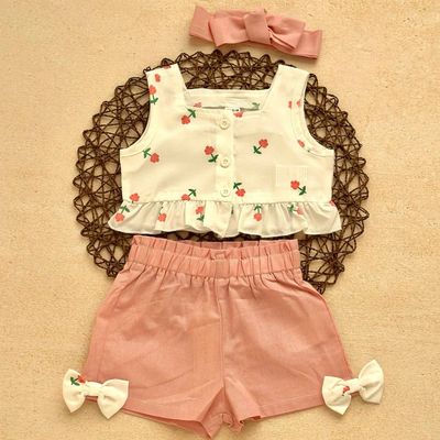 تاپ گلدار و شورتک (کد 2100)