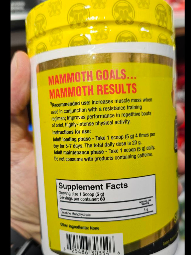 کراتین صددرصد خالص ماموت | Mammoth Creatine Monohydrate (300g)