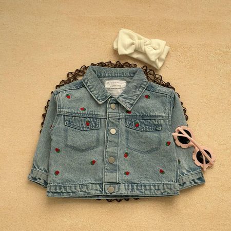 کت جین توت فرنگی , شلوار جین قلبی (کد 2108)