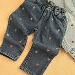 کت جین توت فرنگی , شلوار جین قلبی (کد 2108)