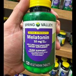 قرص ملاتونین اکسترا استرنج (Extra Strength) 10 میلیگرم اسپرینگ ولی (Spring Valley) حاوی عصاره لمون بالم - مدل Sleep Support