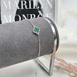 دستبند نقره ونکلیف سبز
