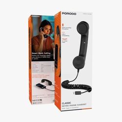 گوشی کلاسیک رومیزی پرودو مدل Porodo PD569BK با کانکتور Type-C