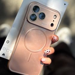 قاب تبدیل به آیفون 17/18 Ring Glass Case رزگلد