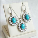 نیم ست مجلسی فیروزه و نقره