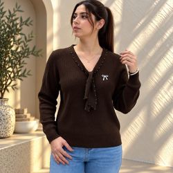 بلوز بافت یقه کراواتی وارداتی کد M1266
