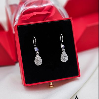 گوشواره نقره زنانه طرح قطره