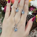 نیم ست نقره زنانه طرح قلب