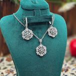 نیم ست نقره زنانه دانه برف و قلب