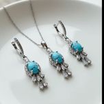 نیم ست نقره و فیروزه کد 3