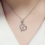 مدال نقره طرح قلب و گربه