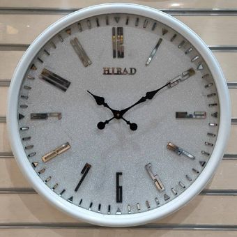 ساعت دیواری سفید اعداد انگلیسی کشیده
