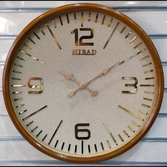 ساعت دیواری طلایی اعداد انگلیسی ساده