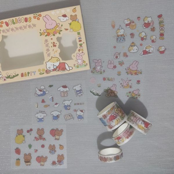 پک چسب واشی و استیکر شفاف