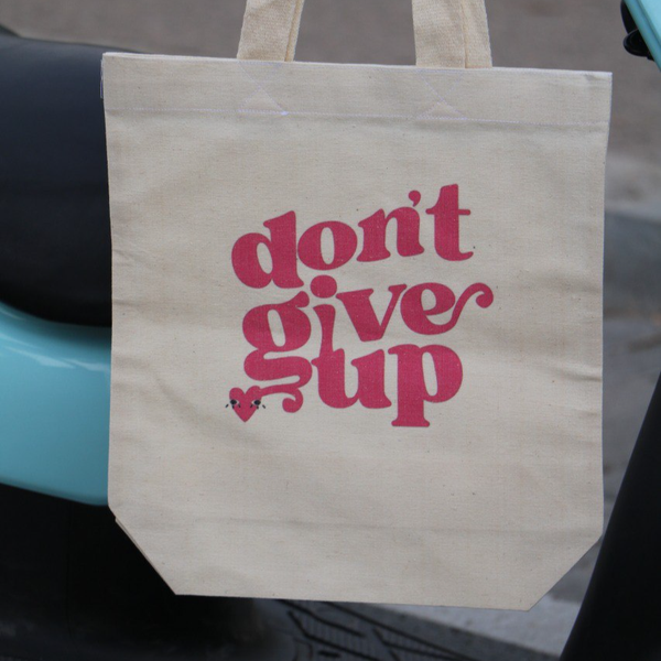 توت بگ الیاف طبیعی چاپی کالیگرافی Don't give up