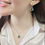 نیم ست نقره زنانه با سنگ سبز 2