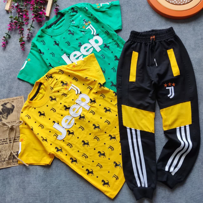 ست تیشرت شلوار پسرانه یوونتوس سایز 50/55 زرد