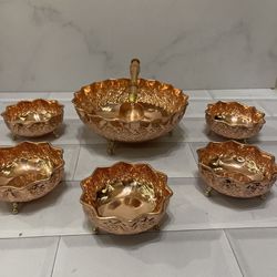 کاسه آجیل مسی بزرگ رز
