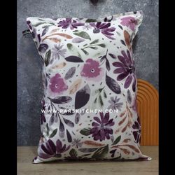 روبالشتی گل بنفش درشت