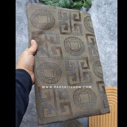 زیرسفره ضخیم طوسی قهوه ای 4نفره