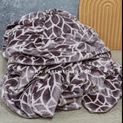 پتو مسافرتی دونفره طرح برگ 3بعدی سوسنی