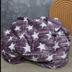 پتو مسافرتی دونفره طرح ستاره بنفش